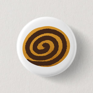 Badge Rond 2,50 Cm Cadeau de boulangerie roulé à la cannelle aquarell