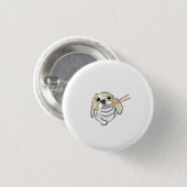 Badge Rond 2,50 Cm Cadeau de chiot Beagle drôle mangeant des sushis (Devant & derrière)
