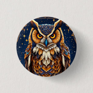 Badge Rond 2,50 Cm Cadeau de Chouette Artistique pour Décoration de V