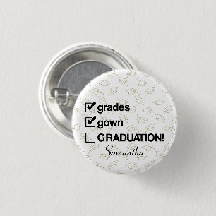 Badge Rond 2,50 Cm Cadeau de graduation de nom personnalisé   Drôle G