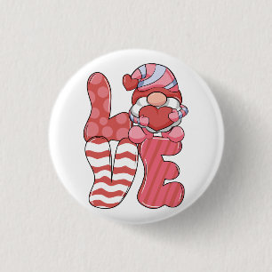 Badge Rond 2,50 Cm Cadeau de la Saint-Valentin Gnome de l'AMOUR