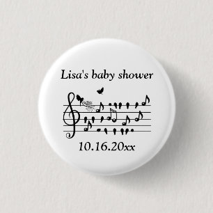 Badge Rond 2,50 Cm Cadeau de musique de douche de bébé personnalisé N