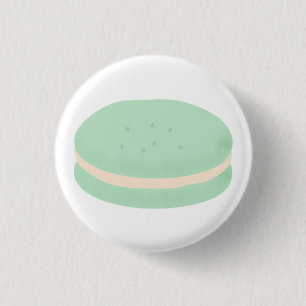 Badge Rond 2,50 Cm Cadeau de Pâtisserie Macaron Vert Menthe Français