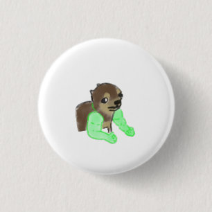 Badge Rond 2,50 Cm Cadeau drôle de chien musclé aux bras musclés