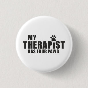 Badge Rond 2,50 Cm Cadeau drôle pour maman/papa de chien ! Mon thérap