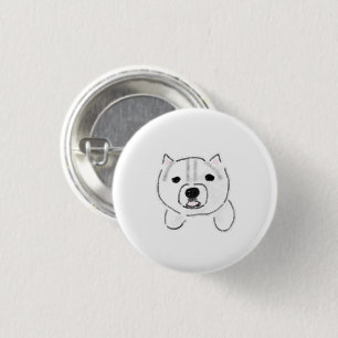 Badge Rond 2,50 Cm Cadeau personnalisé Chiot Terrier Blanc Mignon
