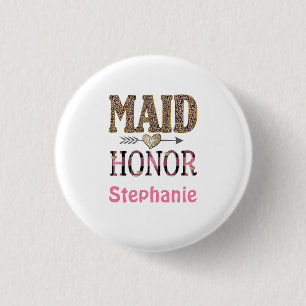 Badge Rond 2,50 Cm Cadeau personnalisé de Demoiselle d'Honneur avec I