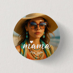 Badge Rond 2,50 Cm Cadeau personnalisé pour maman année Mama Est pour