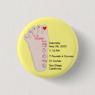 Badge Rond 2,50 Cm Cadeau personnalisé pour nouveau-né Détails des st