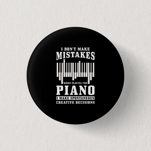 Badge Rond 2,50 Cm Cadeau Piano Pianist (Devant)