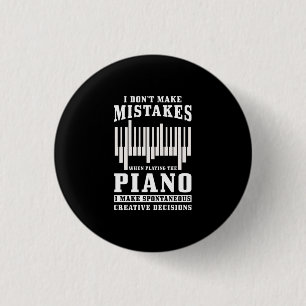 Badge Rond 2,50 Cm Cadeau Piano Pianist