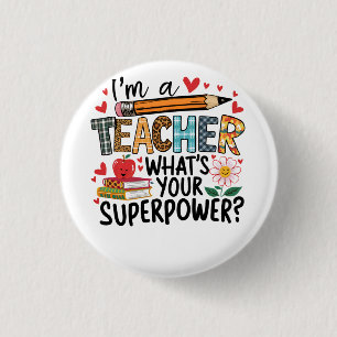 Badge Rond 2,50 Cm Cadeau pour Enseignant   Je Suis Un Enseignant