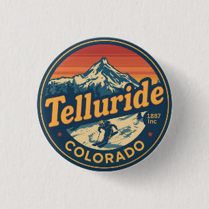 Badge Rond 2,50 Cm cadeaux de ski vintage Telluride colorado extérieu