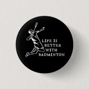 Badge Rond 2,50 Cm Cadeaux pour joueur de badminton