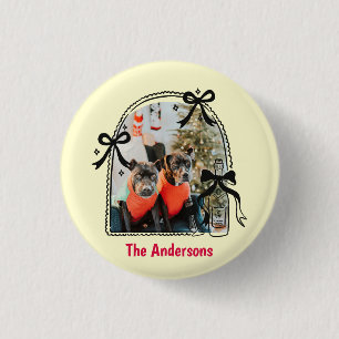 Badge Rond 2,50 Cm Cadre d'arche fantaisiste pour photo de Noël