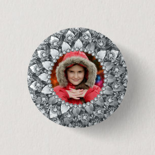 Badge Rond 2,50 Cm Cadre photo en diamants blancs