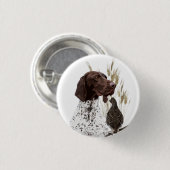 Badge Rond 2,50 Cm Café de la carte postale Allemande Pointeurs Racco (Devant & derrière)