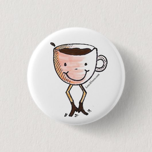 Badge Rond 2,50 Cm Café heureux (Devant)