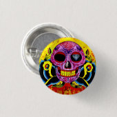 Badge Rond 2,50 Cm Calavera (Devant & derrière)