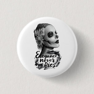 Badge Rond 2,50 Cm Calavera monochrome