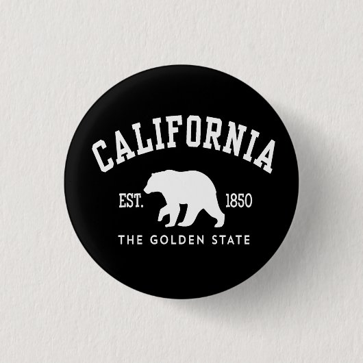 Badge Rond 2,50 Cm California CA Bear (Devant)