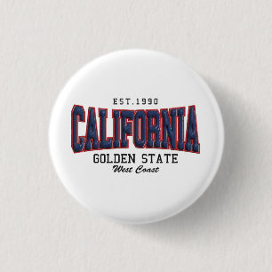 Badge Rond 2,50 Cm Californie 3D