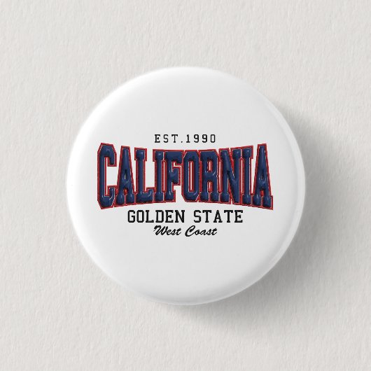 Badge Rond 2,50 Cm Californie 3D (Devant)
