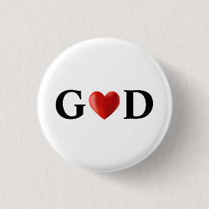 Badge Rond 2,50 Cm Calligraphie du coeur de Dieu
