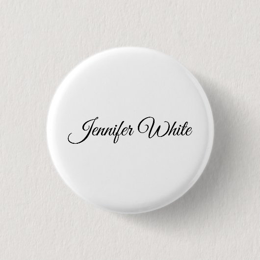 Badge Rond 2,50 Cm Calligraphie Elegant noir & blanc Rétro (Devant)