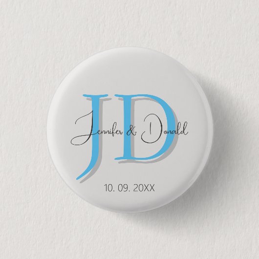 Badge Rond 2,50 Cm Calligraphie monogramme de script classique tendan (Devant)
