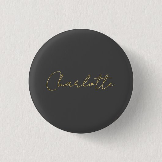 Badge Rond 2,50 Cm Calligraphie or couleur gris Personnalisé Edition (Devant)