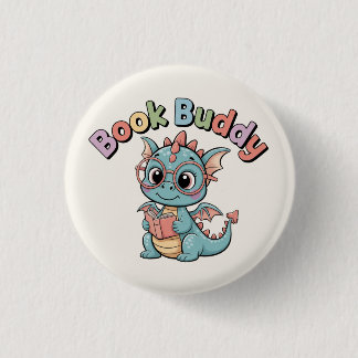 Badge Rond 2,50 Cm Camarade de livre pastel Dragon aimant de lecture