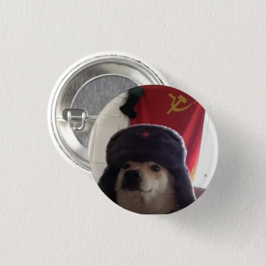 Badge Rond 2,50 Cm Camarade Doge le Doggo communiste Pupper (Devant & derrière)