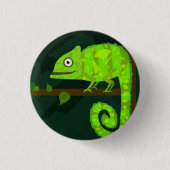 Badge Rond 2,50 Cm Caméléon mignon vert (Devant)