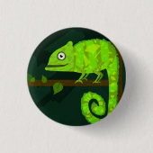 Badge Rond 2,50 Cm Caméléon vert mignon (Devant)