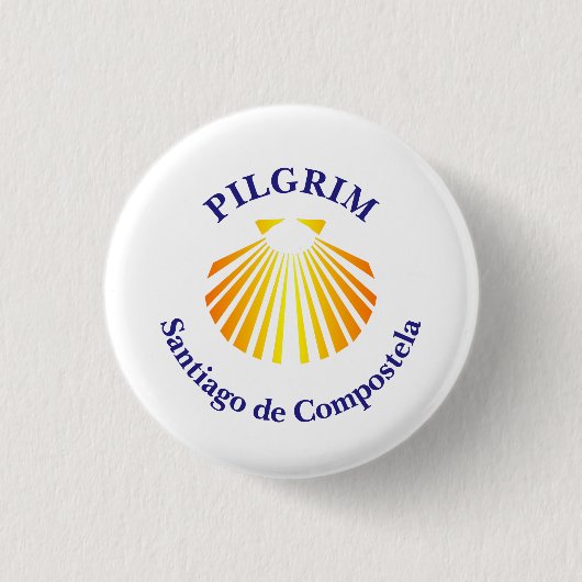 Badge Rond 2,50 Cm Camino de Santiago Pilgrim (Devant)