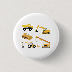 Badge Rond 2,50 Cm Camions de construction Enfants