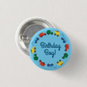 Badge Rond 2,50 Cm Camions Voitures Cute 1er Anniversaire Thème de fê (Devant & derrière)