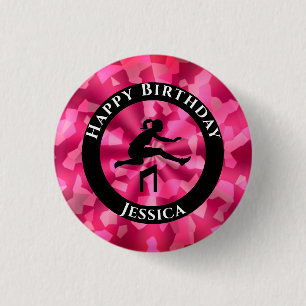 Badge Rond 2,50 Cm Camo Pink Piste et Piste