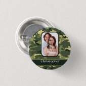 Badge Rond 2,50 Cm Camouflage de bois vert (Devant & derrière)
