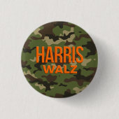 Badge Rond 2,50 Cm Camouflage Harris Walz 2024 (Devant)