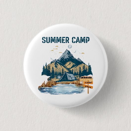 Badge Rond 2,50 Cm Camp d'été de conception simple (Devant)