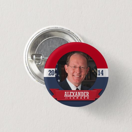 BADGE ROND 2,50 CM CAMPAGNE LAMAR ALEXANDER (Devant & derrière)