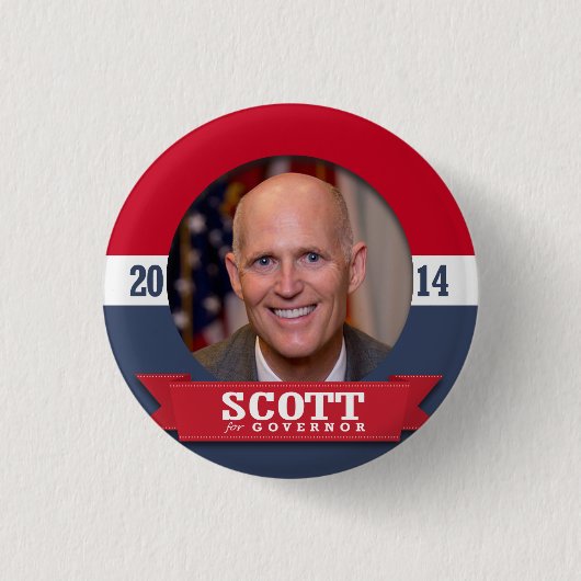 BADGE ROND 2,50 CM CAMPAGNE RICK SCOTT (Devant)