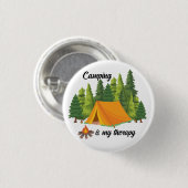 Badge Rond 2,50 Cm Camping est ma thérapie été (Devant & derrière)