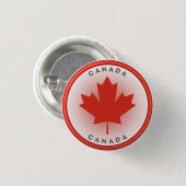 Badge Rond 2,50 Cm Canada Maple Leaf Circle Shape (Devant & derrière)
