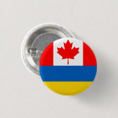 Badge Rond 2,50 Cm Canada Ukraine (Devant & derrière)