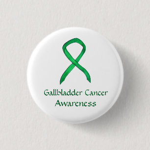 Badge Rond 2,50 Cm Cancer de la vésicule biliaire Sensibilisation ver