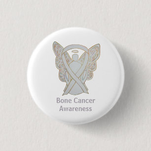 Badge Rond 2,50 Cm Cancer de l'os White Awareness Ribon Custom Pins