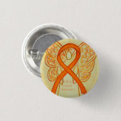 Badge Rond 2,50 Cm Cancer du rein Sensibilisation à l'angle Ruban Per (Devant & derrière)